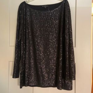 J. crew black sequin sweater for jeans or dressing up